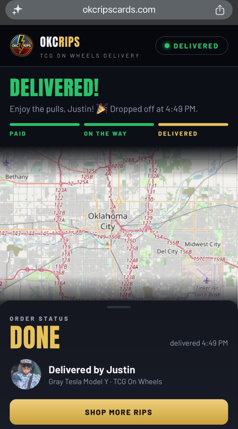 Live delivery tracker on a phone